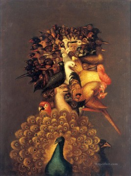  bird Oil Painting - man of birds Giuseppe Arcimboldo